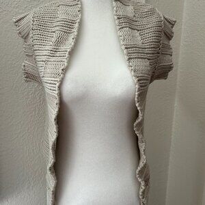 Women's Banana Republic Beige Cotton Sweater Vest, Petite XS